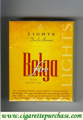 Belga cigarettes Fire Fire For Flavour Lights yellow